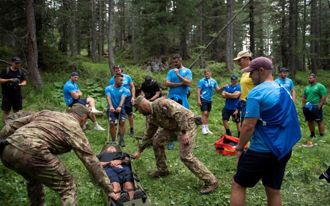 Gli azzurri del rugby al lavoro con l’Esercito verso i Mondiali