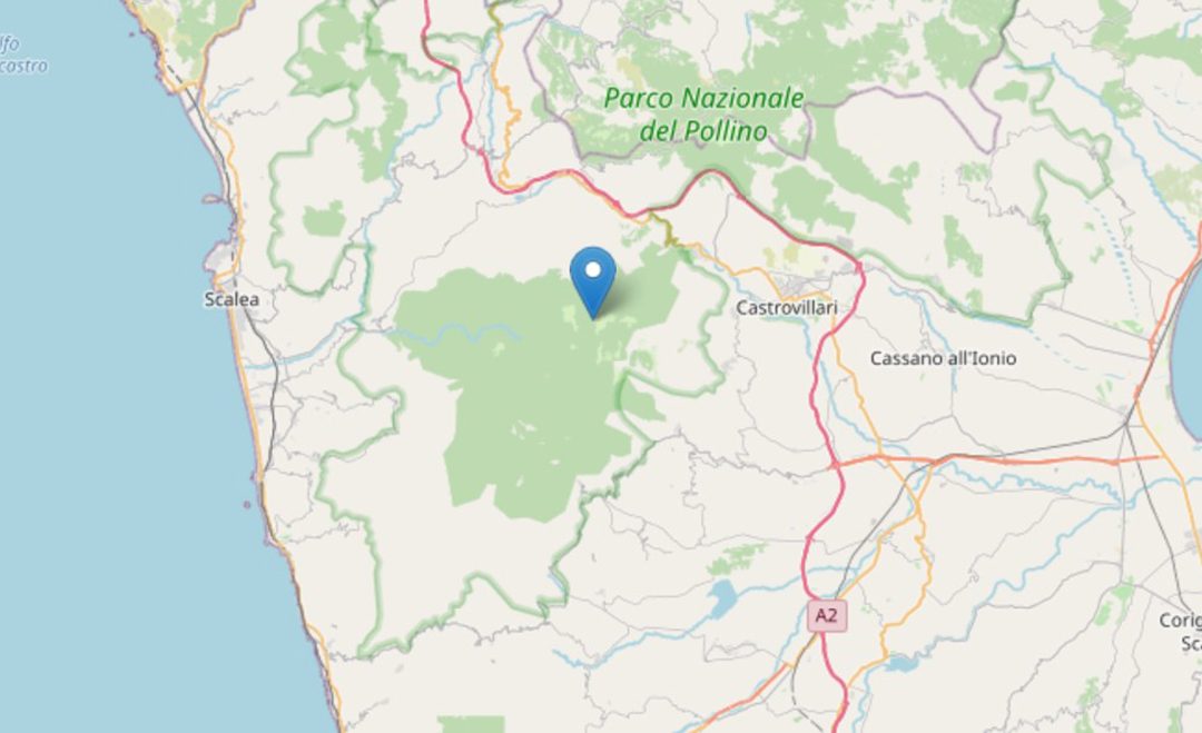 L'epicentro della scossa di terremoto