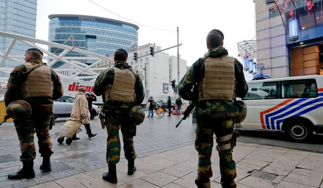La Polizia schierata a Bruxelles