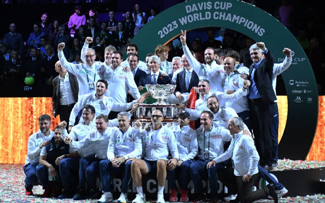 I tennisti azzurri vincitori della Coppa Davis