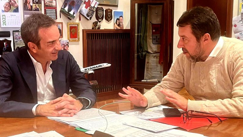 Occhiuto incontra Salvini e spinge sull’elettrificazione della ferrovia ionica