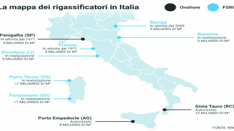 Gioia Tauro e Porto Empedocle, via libera ai rigassificatori