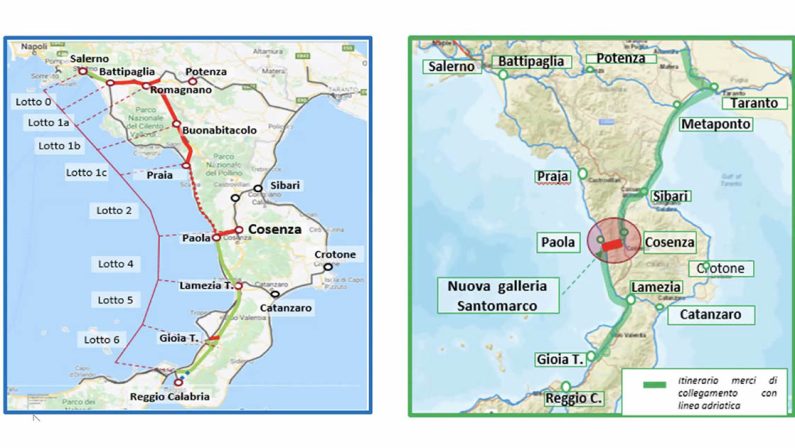 Alta velocità in Calabria, il lotto Praia-Tarsia diventa Praia-Paola