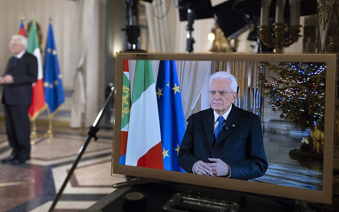 Il presidente della Repubblica Sergio Mattarella nel discorso di fine anno