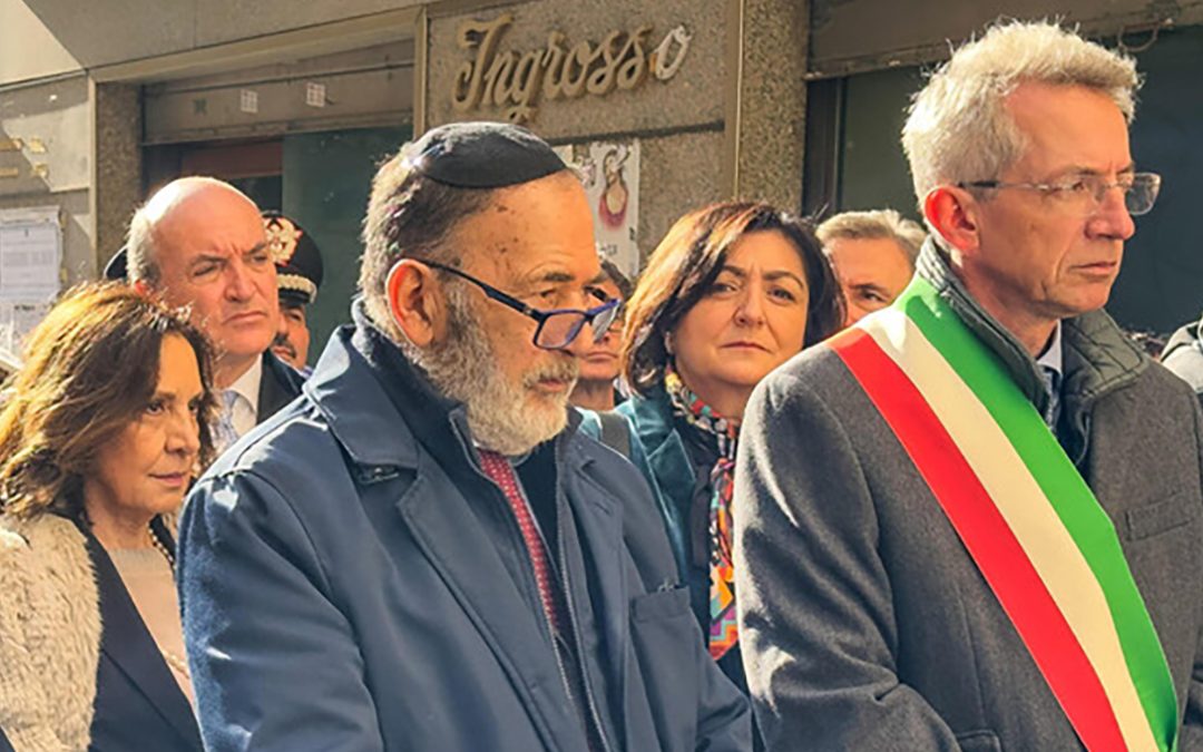 Cesare Moscati, rabbino capo della comunità ebraica di Napoli, col sindaco Gaetano Manfredi