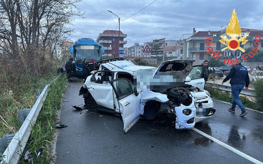 La vettura coinvolta nell'incidente