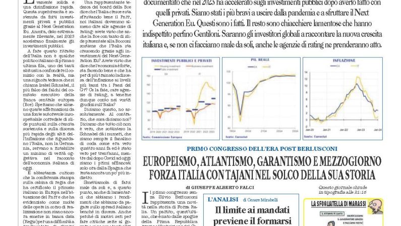 La prima pagina de l’ALTRAVOCE dell’ITALIA in edicola oggi