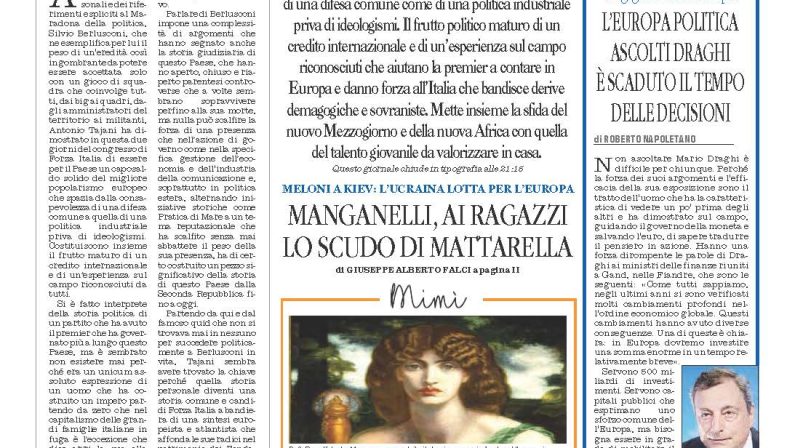 La prima pagina de l’ALTRAVOCE dell’ITALIA in edicola oggi