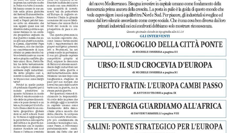 La prima pagina de l’ALTRAVOCE dell’ITALIA in edicola oggi