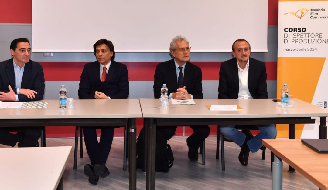 La presentazione della collaborazione tra Calabria Film Commissione e Anica Academy con, al centro, Anton Giulio Grande e Francesco Rutelli