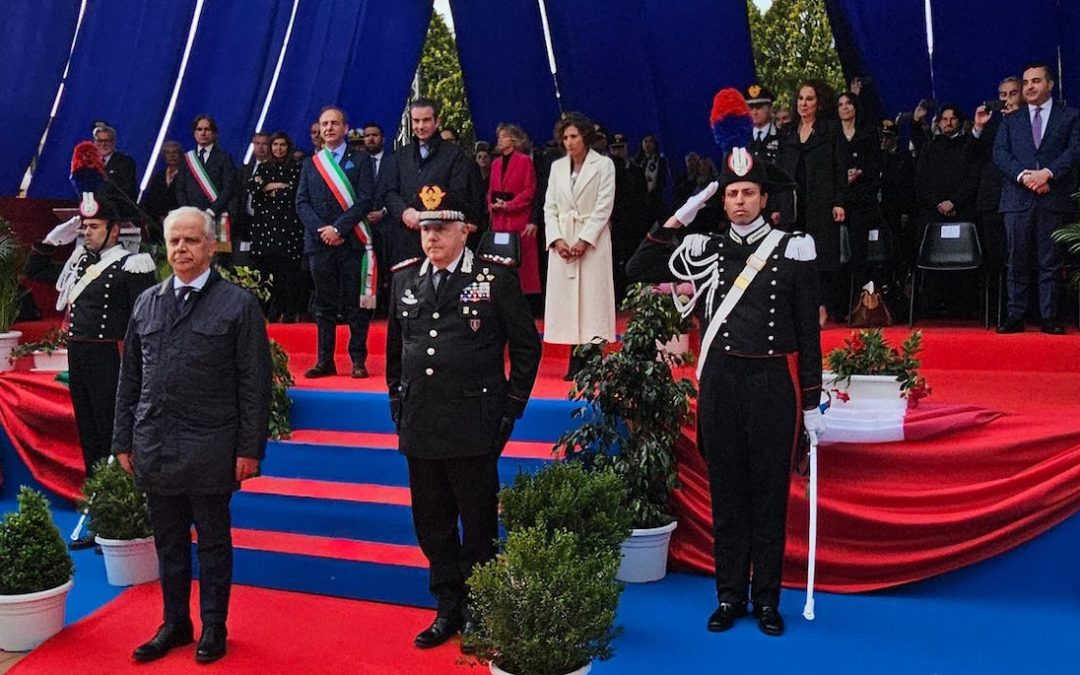 Il ministro Piantedosi eil generale dell'Arma Luzi a Santo Stefano in Aspromonte,
