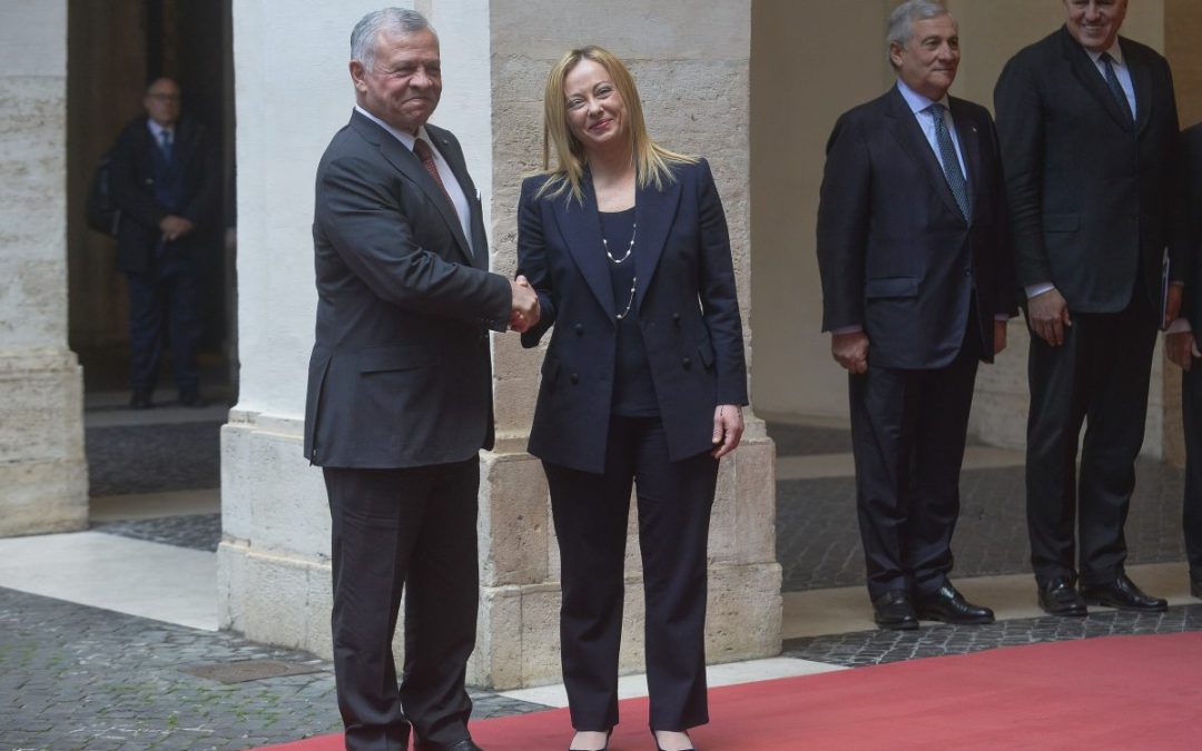Meloni incontra re di Giordania “Lavorare a de-escalation Medio Oriente”