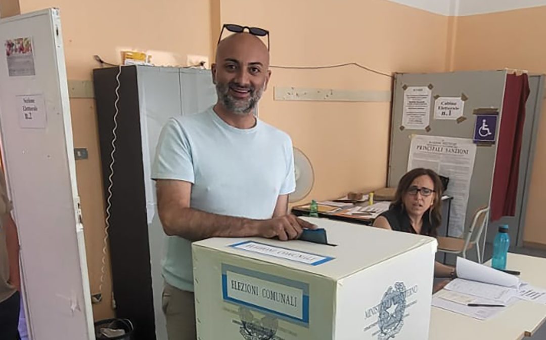 Biagio Faragalli al seggio elettorale