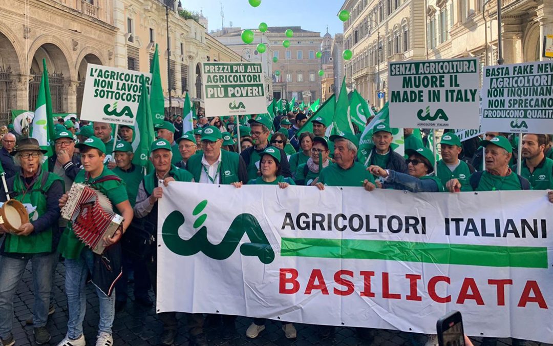 Una protesta della Cia Basilicata