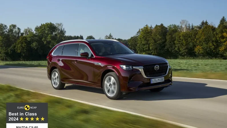 Mazda CX-80 “Best in Class” tra i grandi SUV secondo Euro NCAP