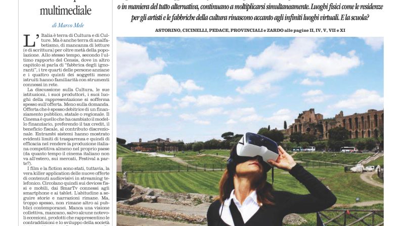 La prima pagina de l’ALTRAVOCE dell’ITALIA in edicola oggi