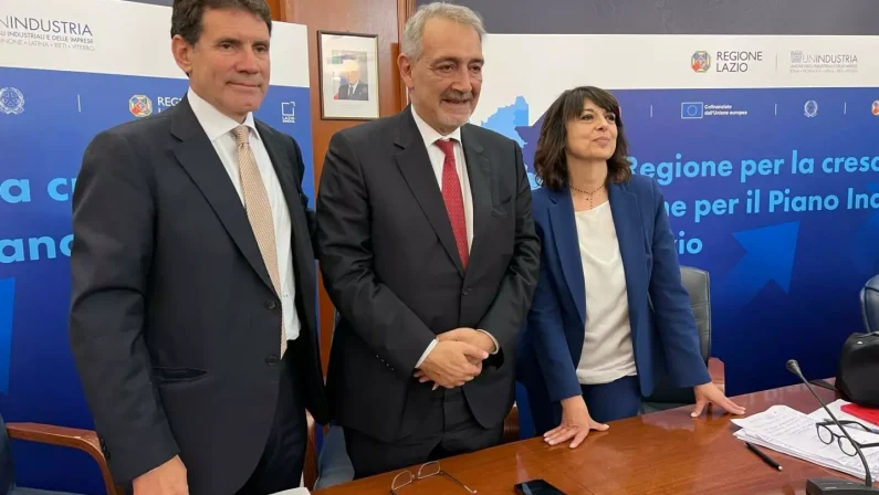 Regione Lazio e Unindustria insieme per il nuovo Piano industriale