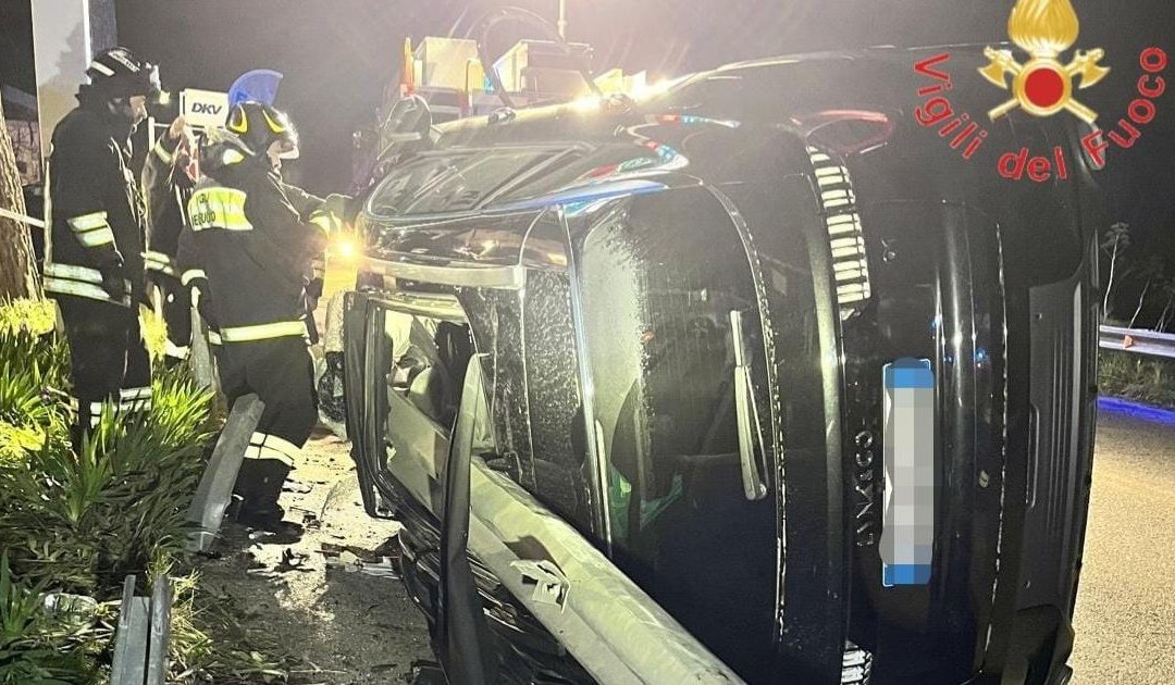 Una delle auto incidentate