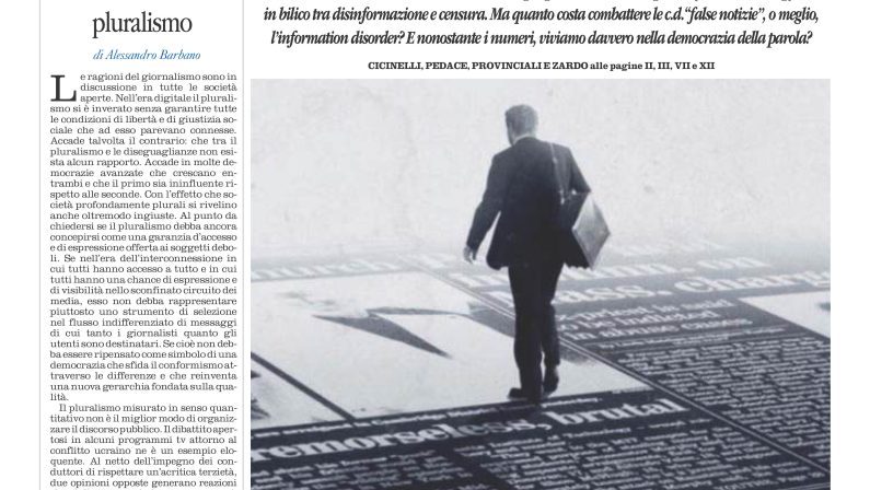 La prima pagina de l’ALTRAVOCE dell’ITALIA in edicola oggi