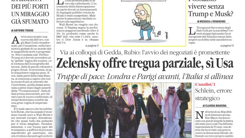 La prima pagina de l’ALTRAVOCE in edicola oggi