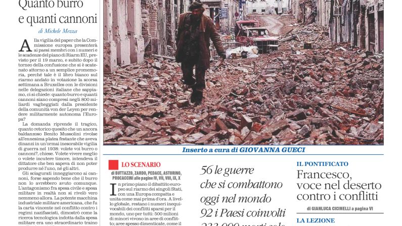 La prima pagina de l’ALTRAVOCE in edicola oggi