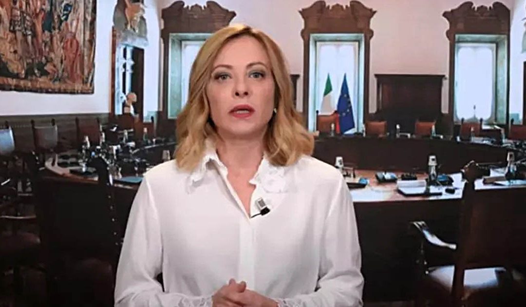 Giorgia Meloni in un frame del video