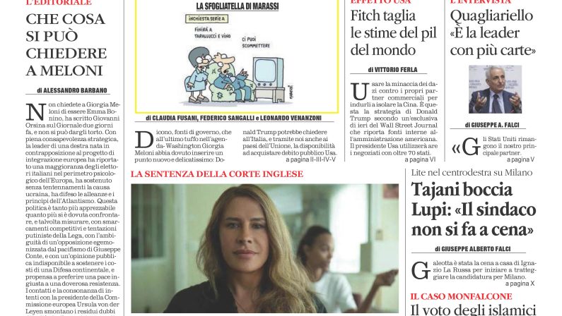 La prima pagina de l’ALTRAVOCE in edicola oggi