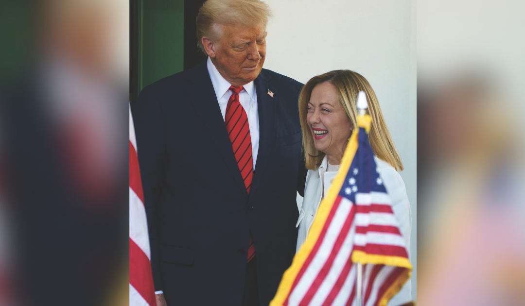 L'incontro tra il premier italiano Meloni e il presidente americano Trump