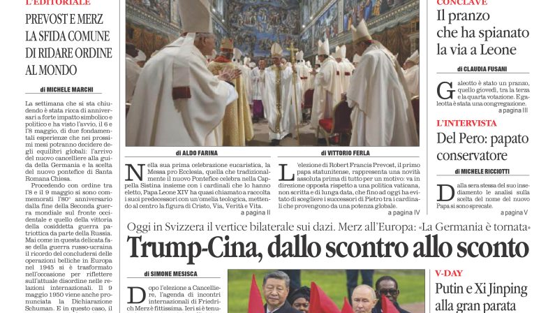 La prima pagina de l’ALTRAVOCE in edicola oggi