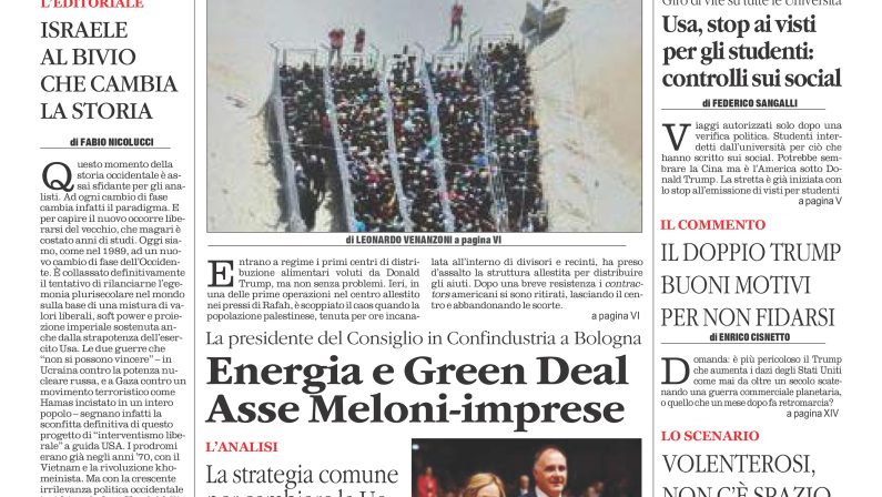 La prima pagina de l’ALTRAVOCE in edicola oggi