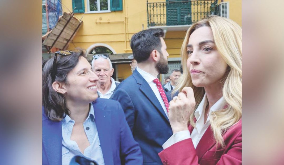 La segretaria del Pd Elly Schlein e il neo sindaco di Genova Silvia Salis
