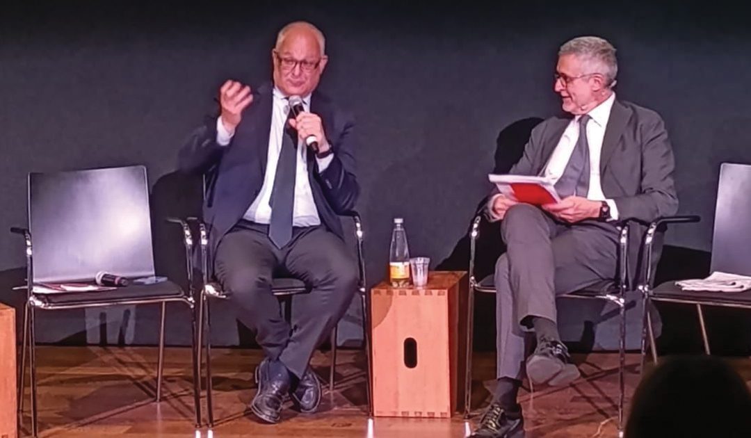 Il sindaco Gualtieri e il direttore Barbano durante il convegno Quo Vadis Roma