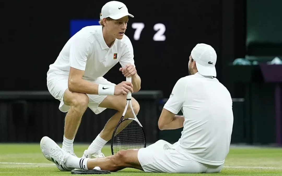 Sinner ai quarti di Wimbledon, Dimitrov si ritira al terzo set