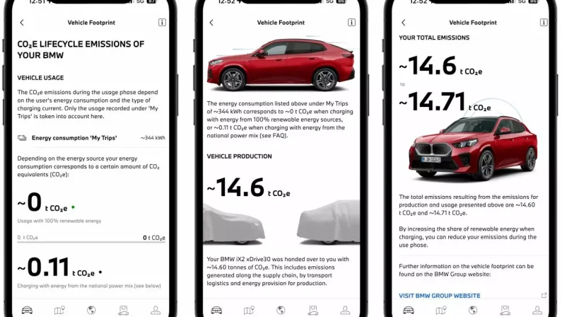 My BMW App mostra impronta di CO2 durante intero ciclo di vita veicolo