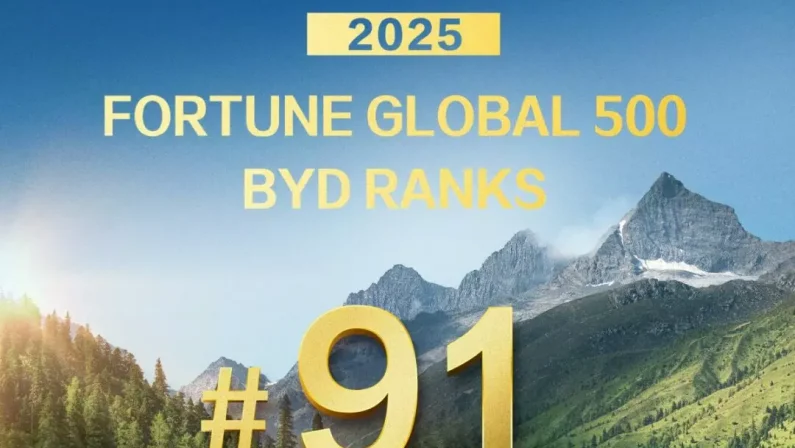 BYD entra nella top 100 della Fortune Global 500