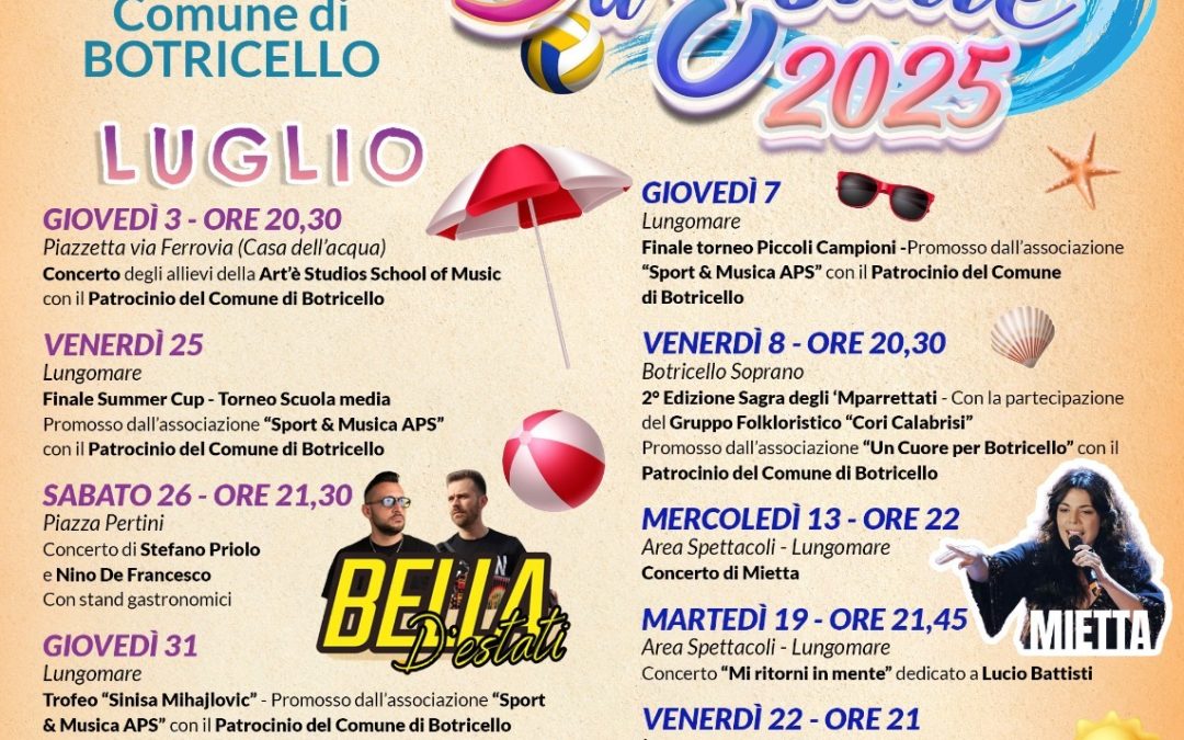 Estate a Botricello 2025: musica, cultura e tradizioni