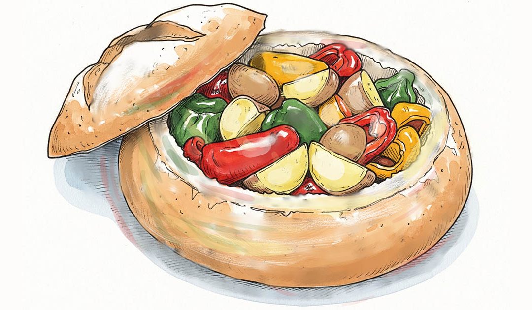 Tracce di Cucina: La focaccia ripiena di “pipi e patate”