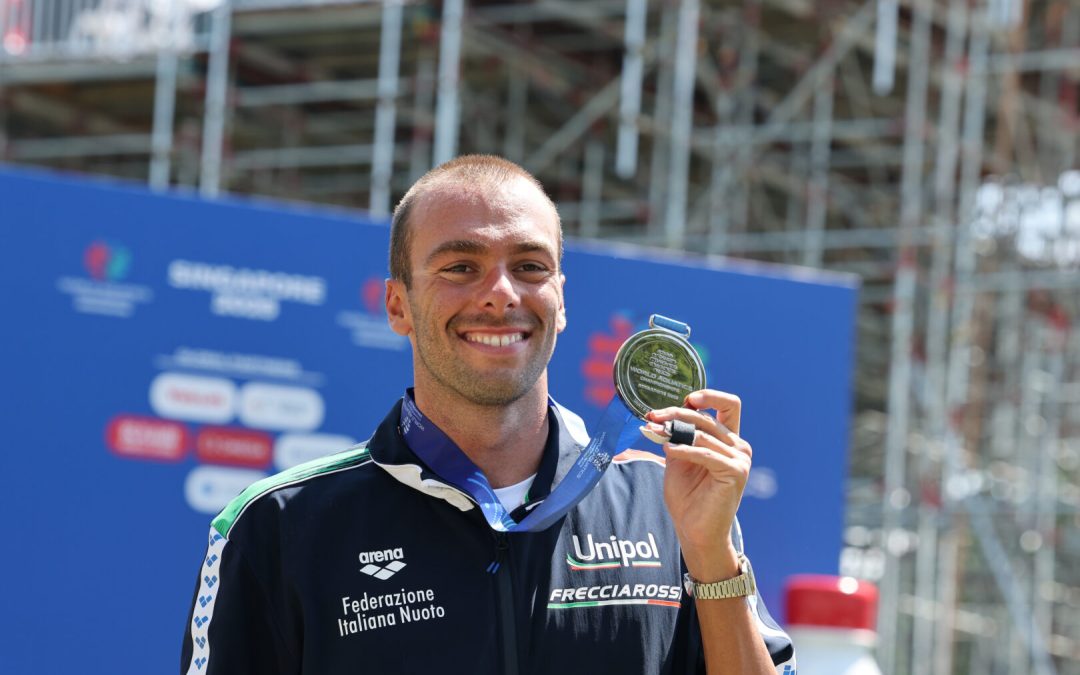 Mondiali nuoto, a Singapore Paltrinieri e Taddeucci d’argento nella 5km