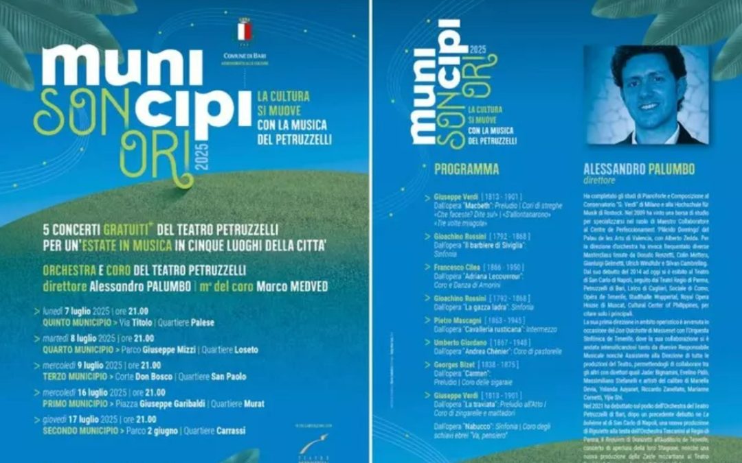 “Municipi sonori”: la musica del Petruzzelli invade i quartieri di Bari