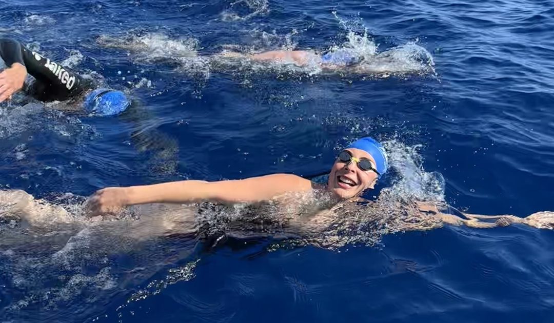 Federica Franzé durante la traversata dello Stretto