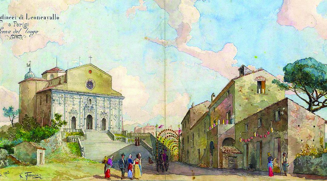 Un bozzetto della chiesa Madonna della Serra di Montalto Uffugo per la prima di Pagliacci a Parigi