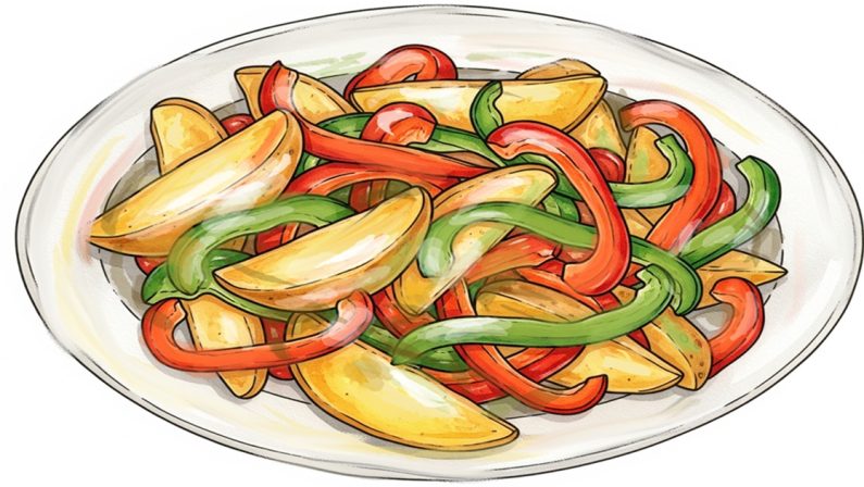 Una padella di “pipi e patati”