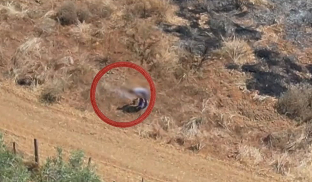 L'agricoltore ripreso dal drone dei carabinieri intento a dar fuoco alle sterpaglie
