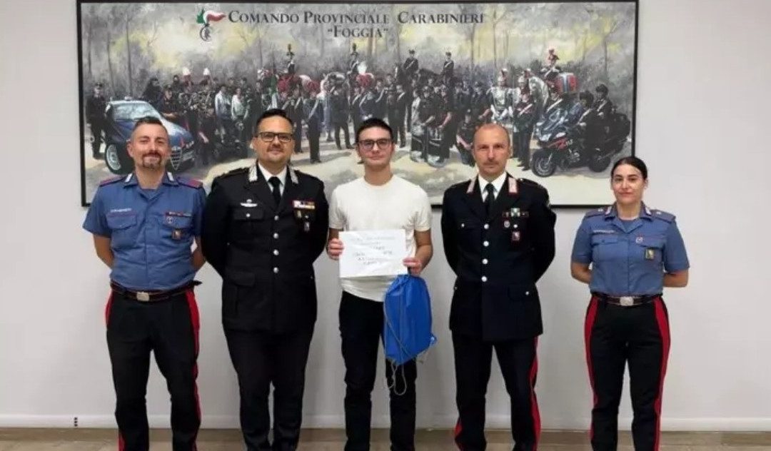Foggia, dedica tesina terza media all’Arma dei Carabinieri