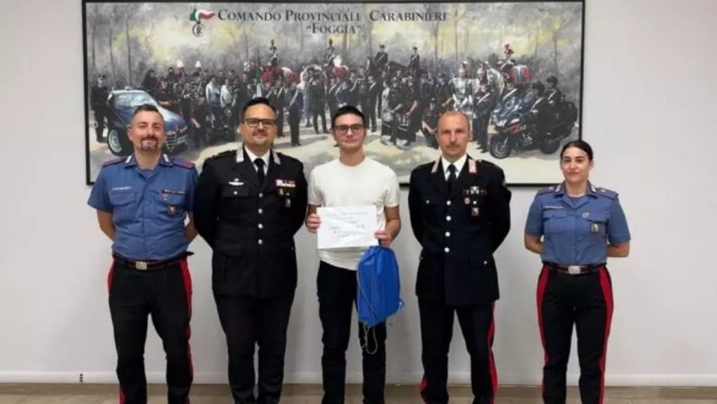 Foggia, dedica tesina terza media all’Arma dei Carabinieri