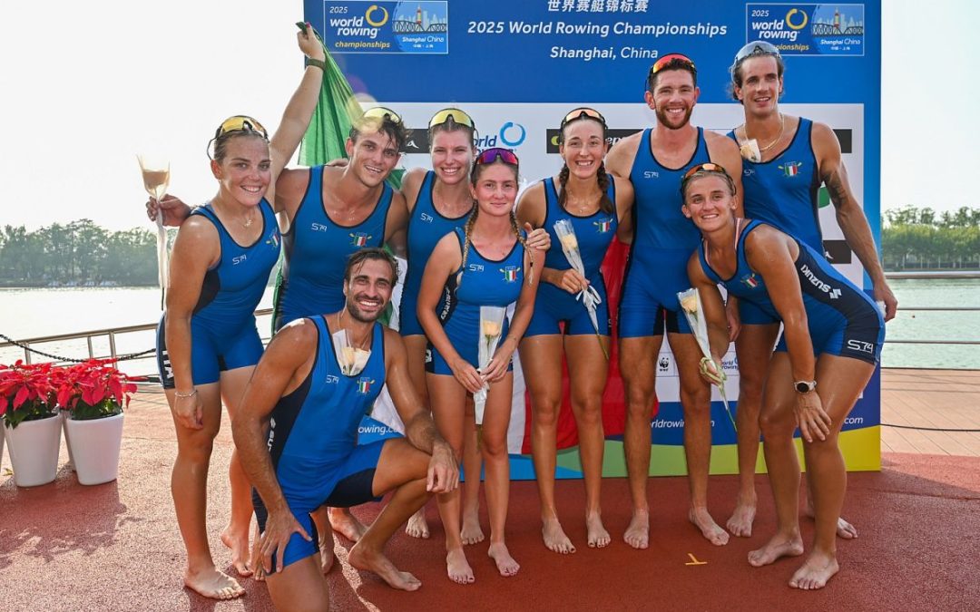 Mondiali di canottaggio, argento per l’otto misto azzurro a Shanghai