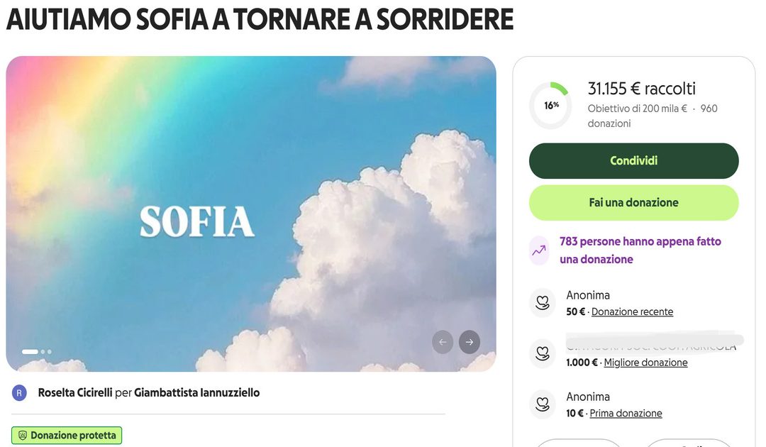Pisticci, appello del Comune per la raccolta fondi per Sofia