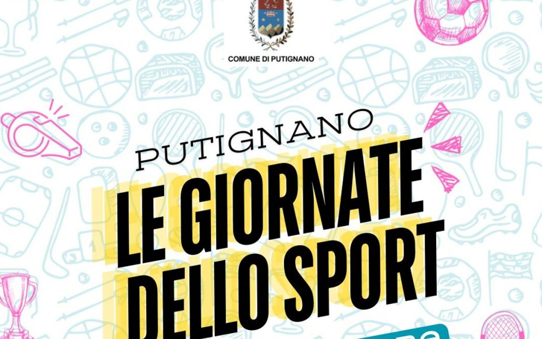 Putignano, tornano le Giornate dello Sport il 26 e 27 settembre