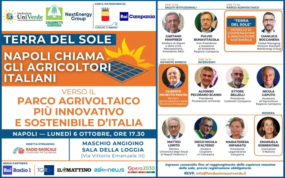 Nella “Terra dei Fuochi” nasce “Terra del Sole”, il parco agrivoltaico più innovativo e sostenibile d’Italia