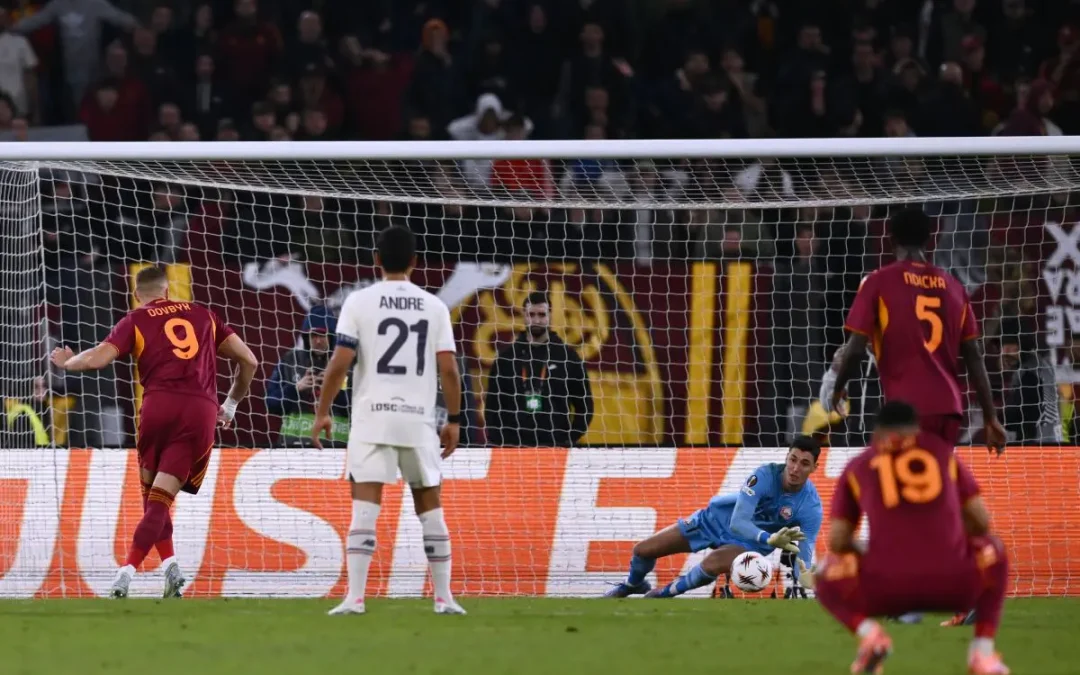 La Roma sbaglia tre volte lo stesso rigore, il Lille vince 1-0